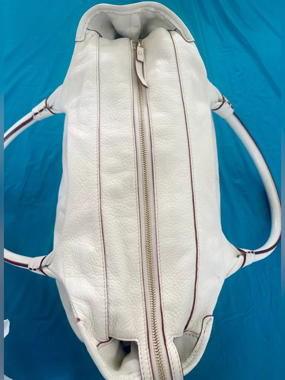 Kate Spade White Tote/Satchel in Pebbled Leather